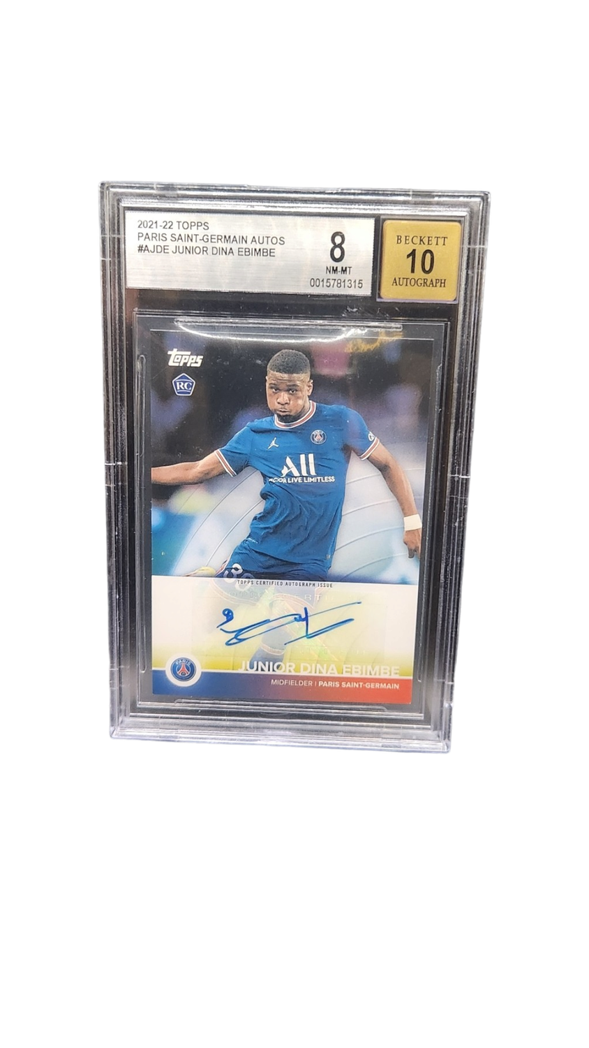 2021-22 Topps PSG Autos Junior DIna Ebimbe Auto 10 RC Beckett 8