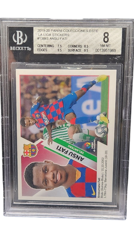 2019 Panini Collecciones Este La Liga Stickers Bis Ansu Fati #1 Beckett 8