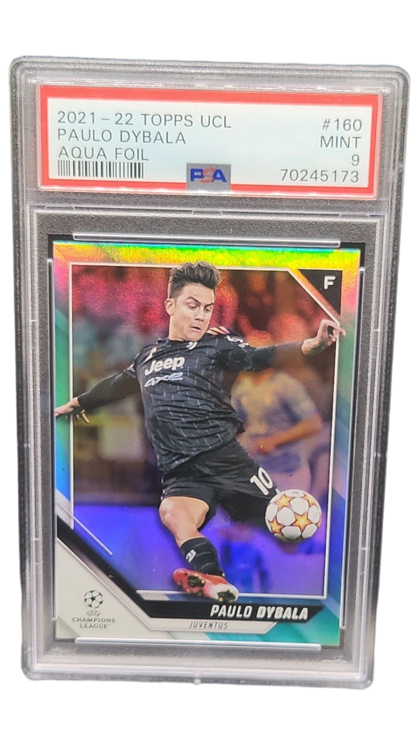 2021 Topps Champions League Aqua Paulo Dybala PSA 9