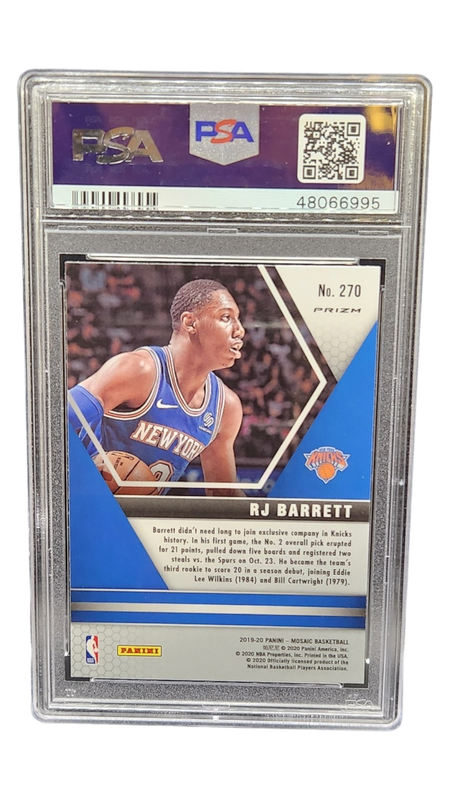 2019 Panini Mosaic Rj Barrett Silver Prizm RC PSA 9