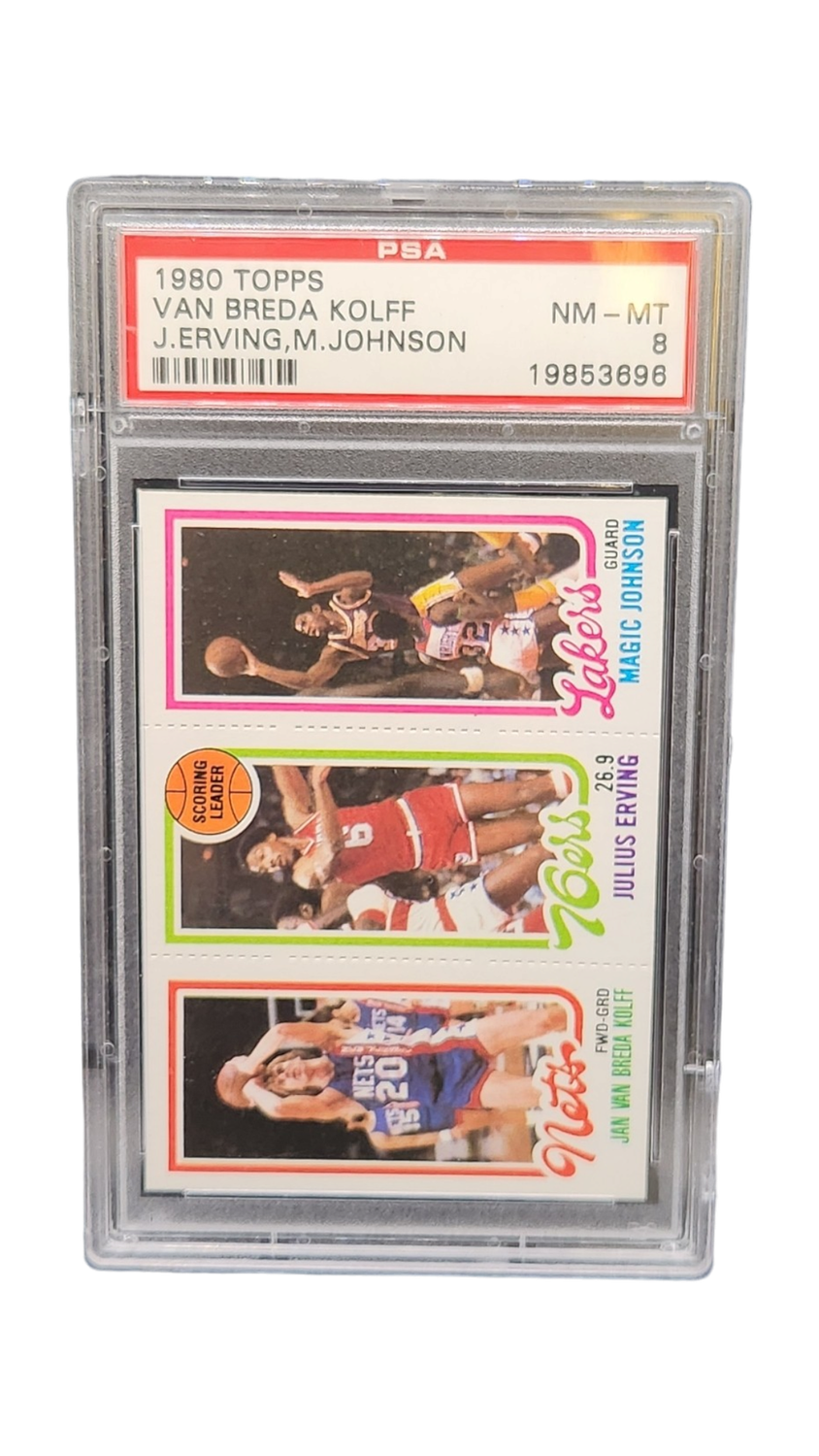 1980 Topps Van Breda Kolff J. Erving M. Johnson PSA 8
