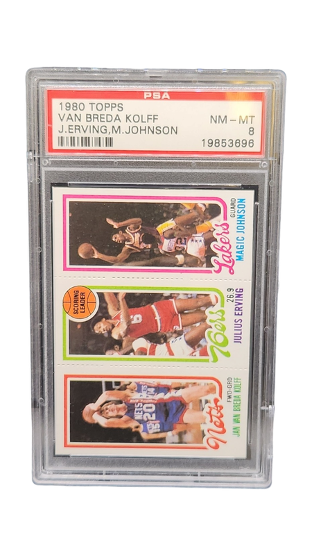 1980 Topps Van Breda Kolff J. Erving M. Johnson PSA 8
