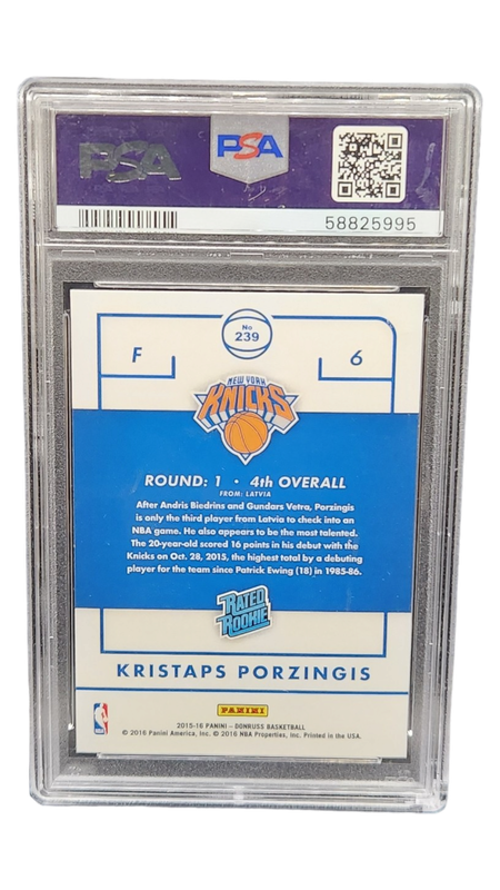 2015 Panini Donruss Kristaps Porzingis PSA 9