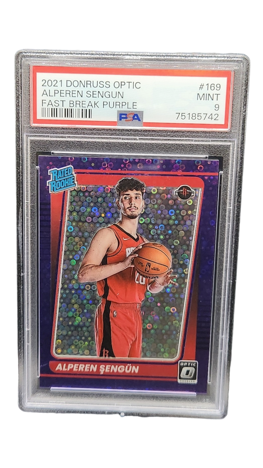 2021 Donruss Optic Alperen Sengun Fast Break Purple 82/95 PSA 9