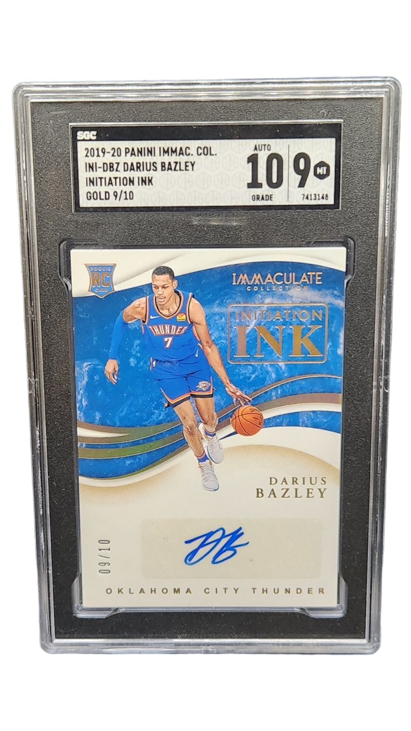 2019-20 Panini Immac. Col. Darius Bazley Initiation Ink Gold 9/10 RC Auto 10 SGC 9