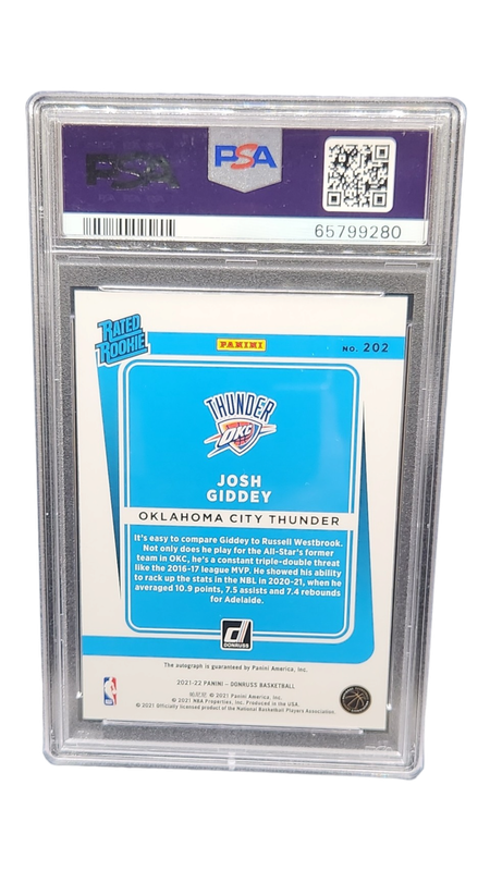 2021 Donruss Josh GIddey Choice Auto PSA 9