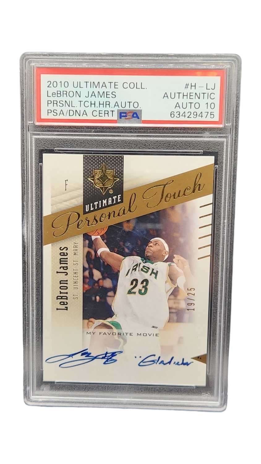 2010 Ultimate Coll Lebron James Prsnl Tch Hr Auto 19/25 PSA DNA Auto 10