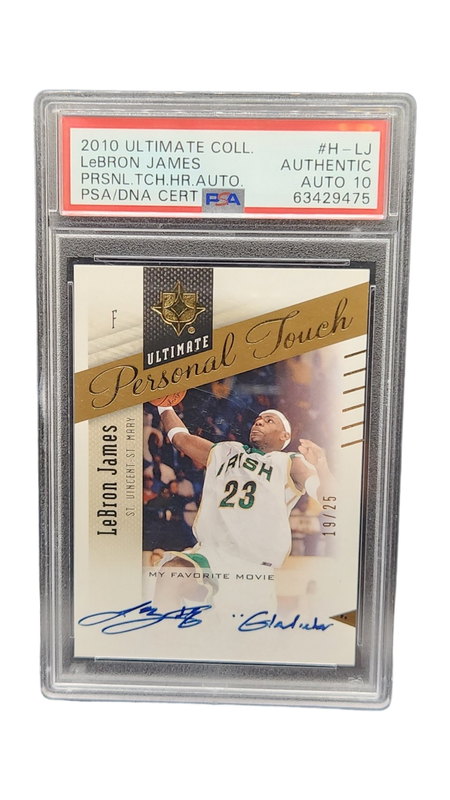 2010 Ultimate Coll Lebron James Prsnl Tch Hr Auto 19/25 PSA DNA Auto 10
