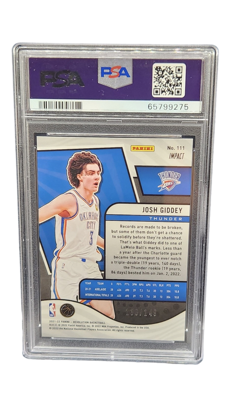 2021 Revolution Josh Giddey Impact RC 130/149 PSA 10