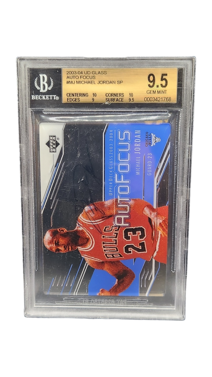 2003-04 UD Glass Auto Focus Michael Jordan SP Beckett 9.5