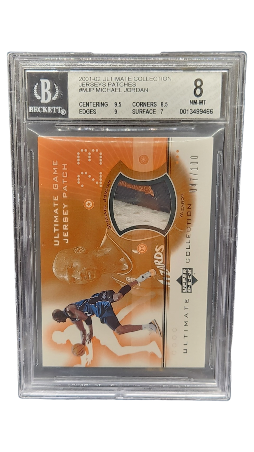2001-02 Ultimate Collection Jerseys Patches Michael Jordan 47/100 Beckett 8