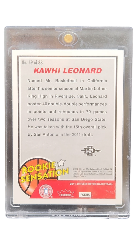2011-12 Fleer Retro Basketball Kawhi Leonard Rookie Sensation 59/83