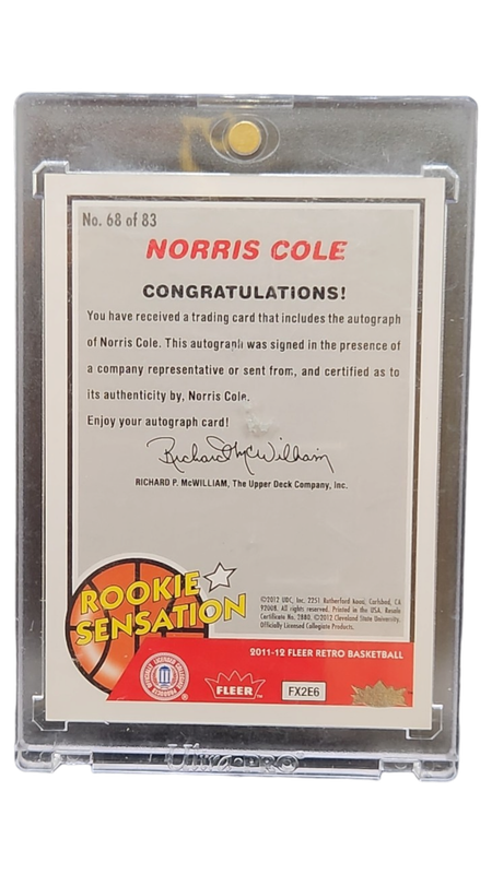 2011-12 Fleer Retro Basketball Norris Cole Auto 68/83