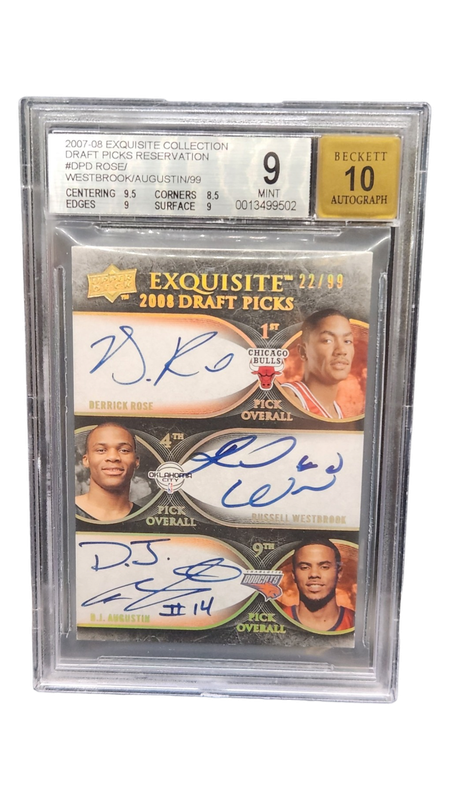 2007-08 Exquisite Coll. Draft Picks Reservation #DPD Rose/Westbrook/Augustin 22/99 Beckett 9