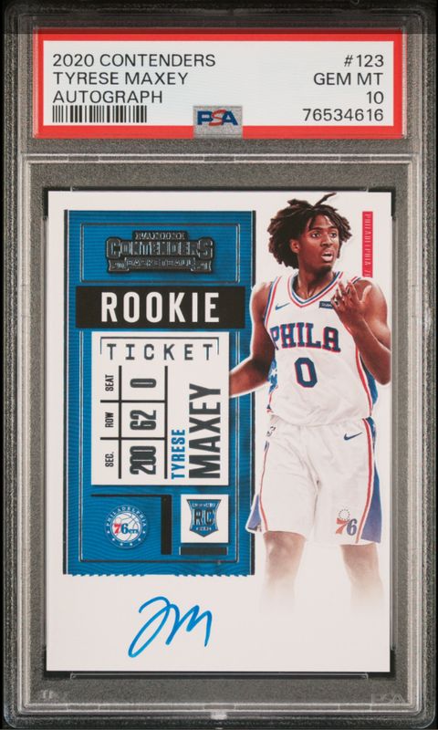 2020 Contenders Tyrese Maxey Auto RC #123 PSA 10