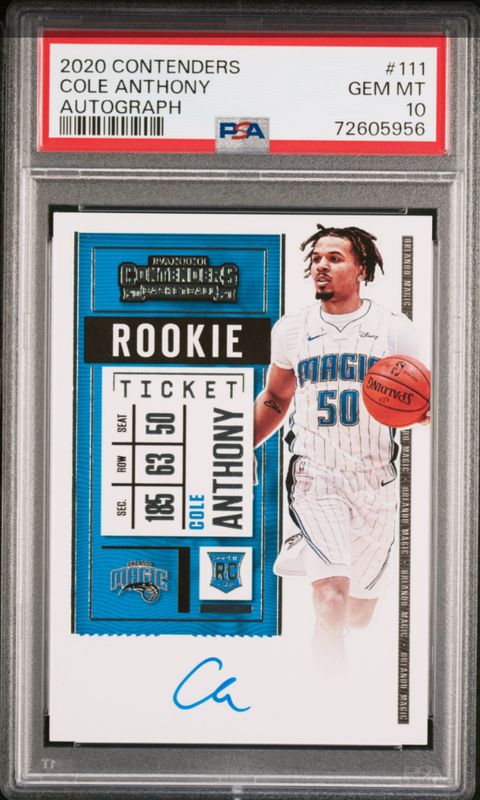 2020 Contenders Cole Anthony Auto RC #111 PSA 10