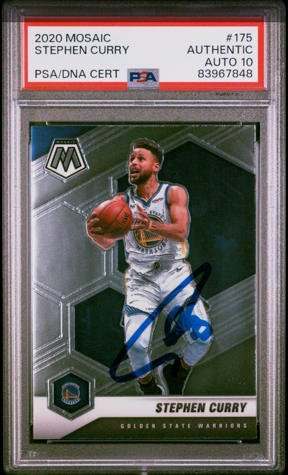 2020 Mosaic Stephen Curry PSA / DNA Cert #175 PSA Auto 10