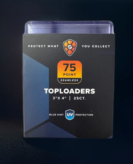 Shellz 3&quot;x4&quot; Toploader 75PT - Premium Seamless Frame Blue Hint