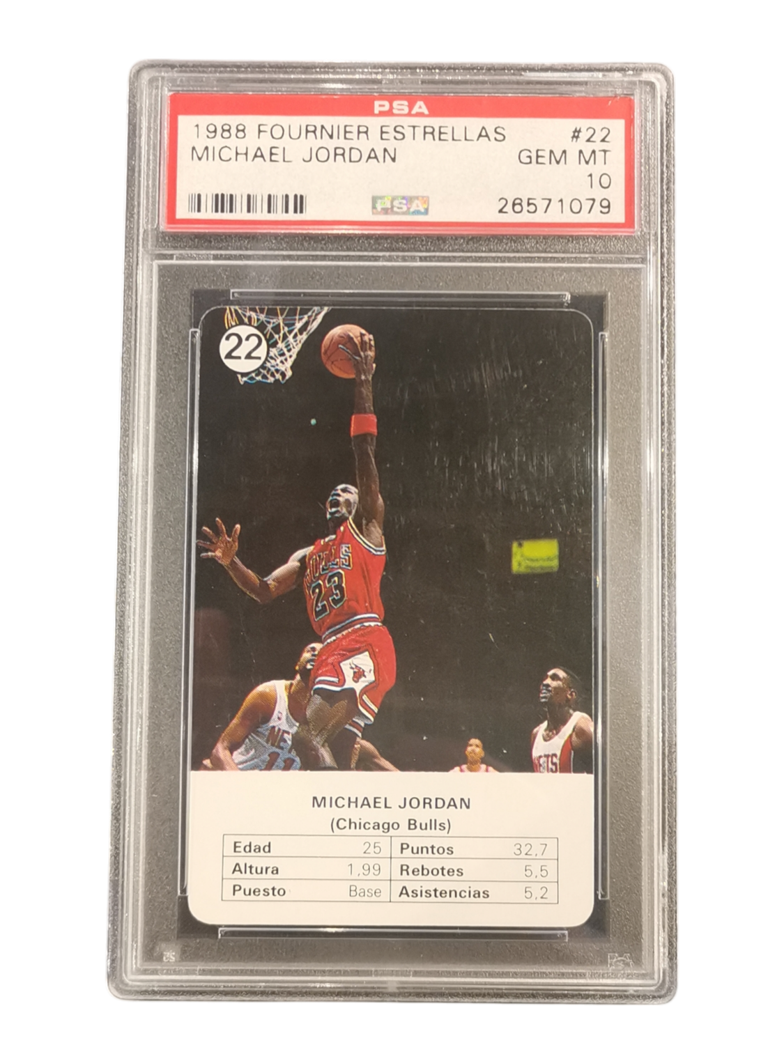 1988 Fournier Estrellas Michael Jordan #22 PSA 10