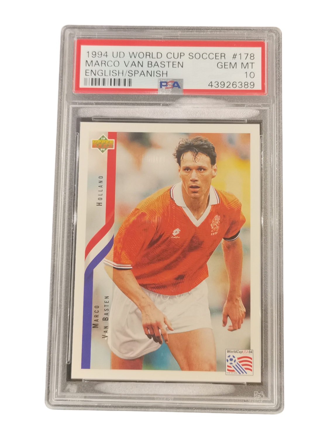 1994 UD World Cup Soccer Marco Van Basten English/Spanish #178 PSA 10