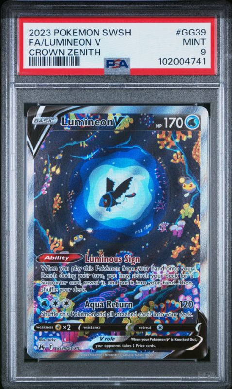 2023 Pokemon SWSH FA/Lumineon V Crown Zenith #GG39 PSA 9