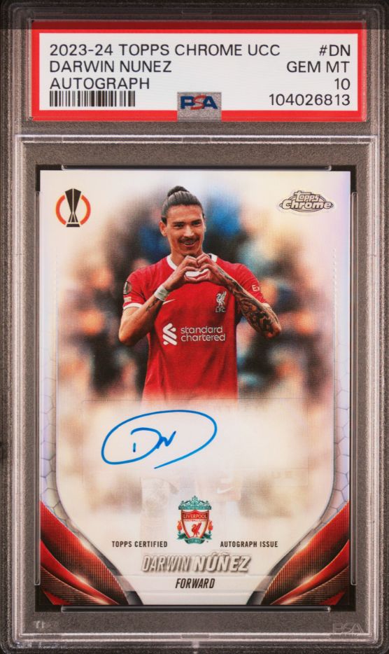 2023-24 Topps Chrome UCC Darwin Nunez Autograph #DN PSA 10