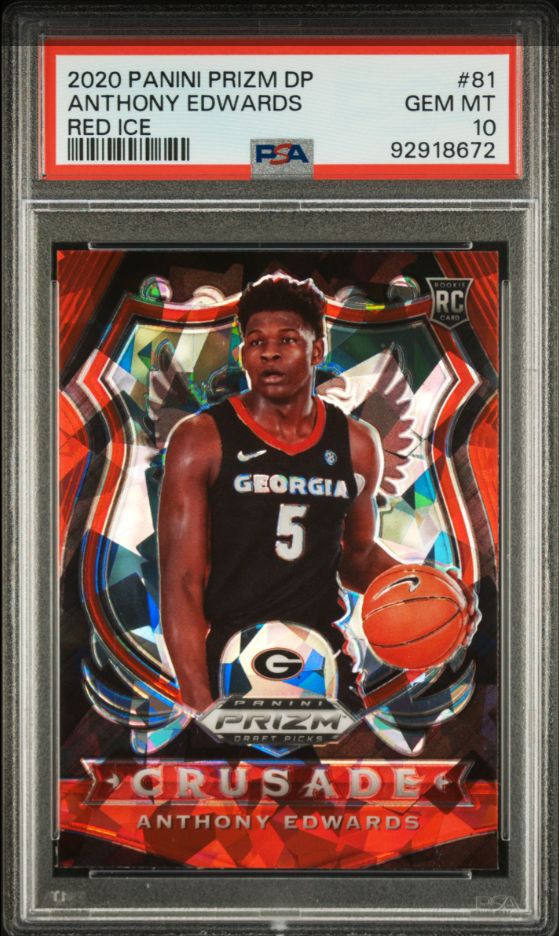 2020 Panini Prizm DP Anthony Edwards Red Ice #81 PSA 10
