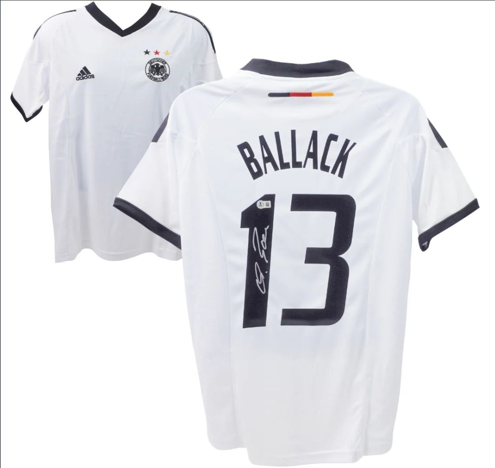 Michael Ballack Signed Germany Soccer Jersey #13