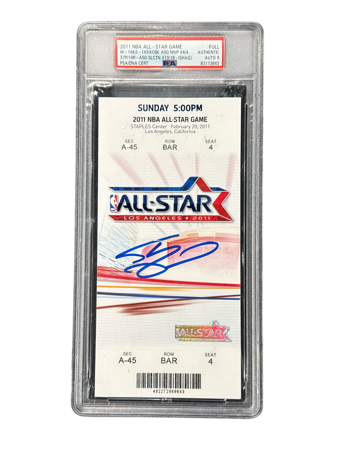 Shaquille O&#39;Neal signed 2011 NBA All-Star Game Ticket