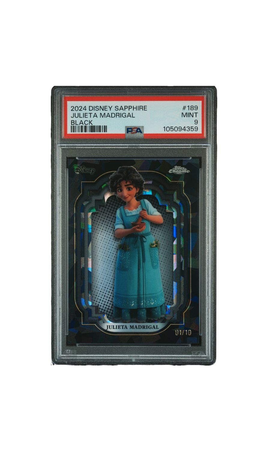 2024 Disney Sapphire Julieta Madrigal #189 Black 01/10 PSA 9