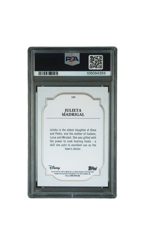 2024 Disney Sapphire Julieta Madrigal #189 Black 01/10 PSA 9