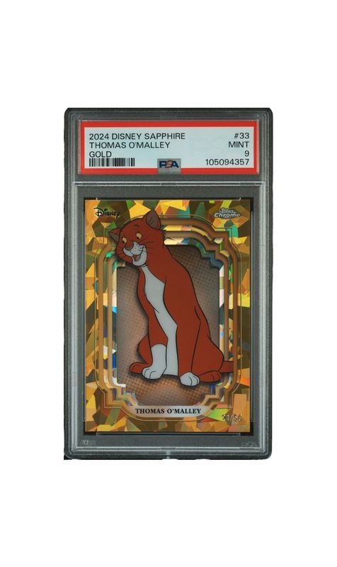 2024 Disney Sapphire Thomas O&#39;Malley #33 Gold 21/50 PSA 9