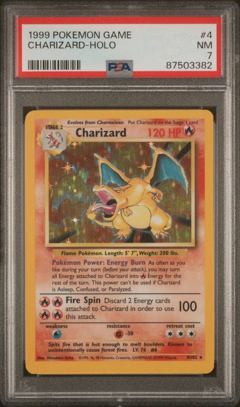 1999 Pokemon Game Charizard-Holo #4 PSA 7
