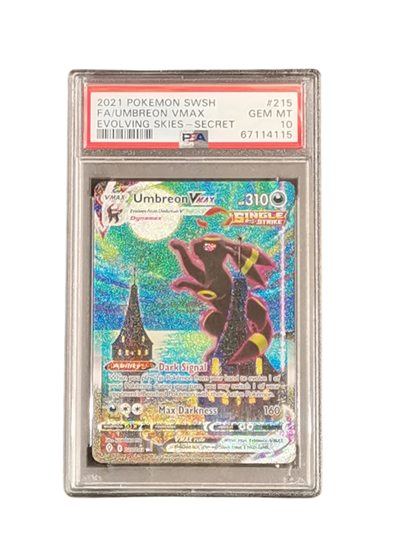 2021 Pokemon SWSH FA/ Umbreon VMAX Evolving Skies - Secret #215 PSA 10