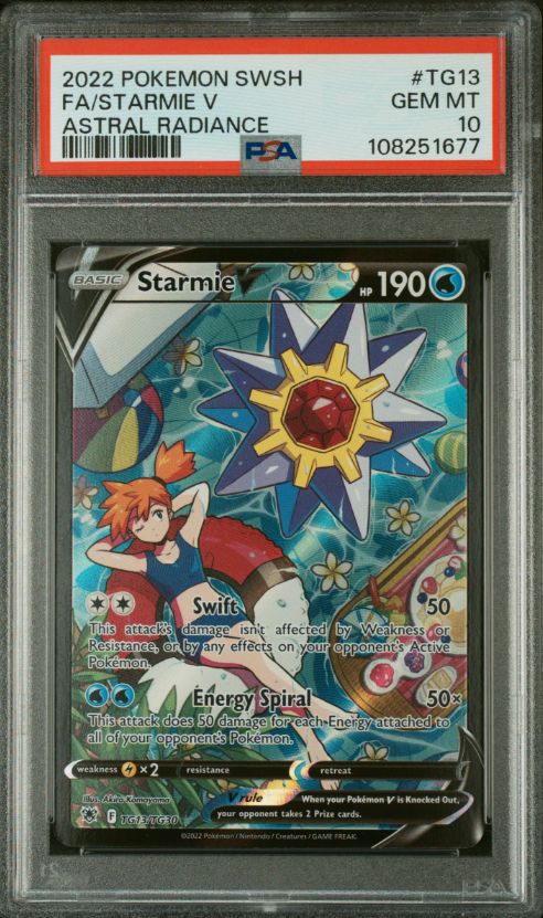 2022 Pokemon Swsh #Tg13 Fa/Starmie V PSA 10