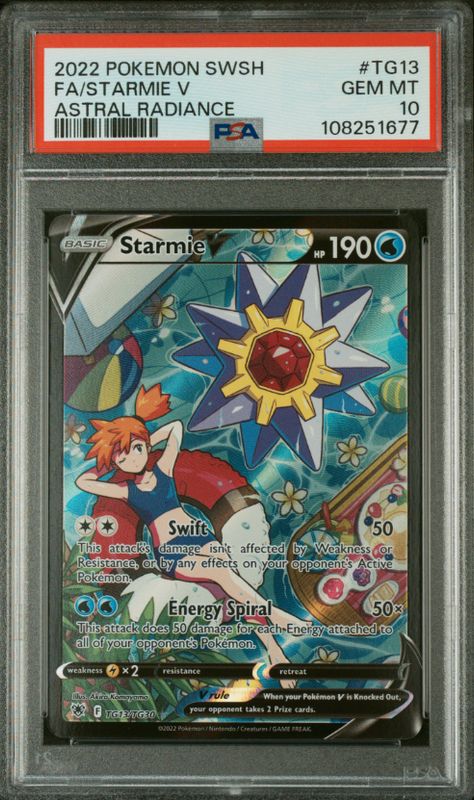2022 Pokemon Swsh #Tg13 Fa/Starmie V PSA 10