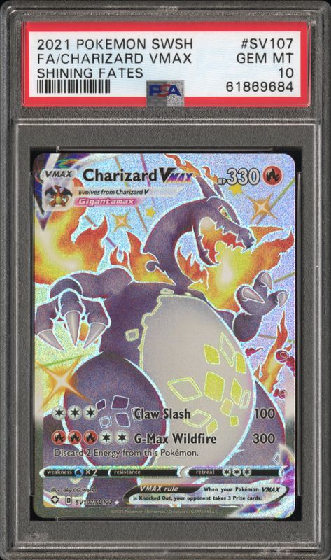 2021 Pokemon Swsh #Sv107 Fa/Charizard Vmax PSA 10