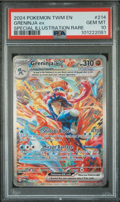 2024 Pokemon Twm En #214 Greninja Ex PSA 10