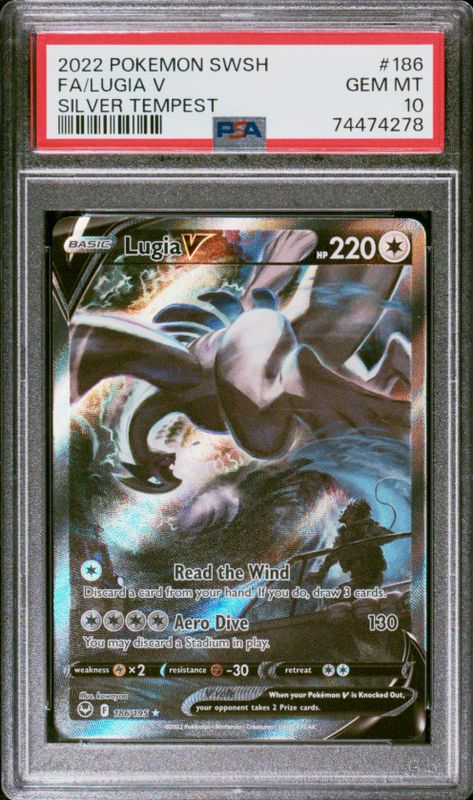 2022 Pokemon Swsh #186 Fa/Lugia V PSA 10