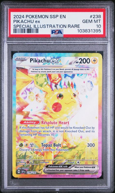 2024 Pokemon Ssp En #238 Pikachu Ex PSA 10
