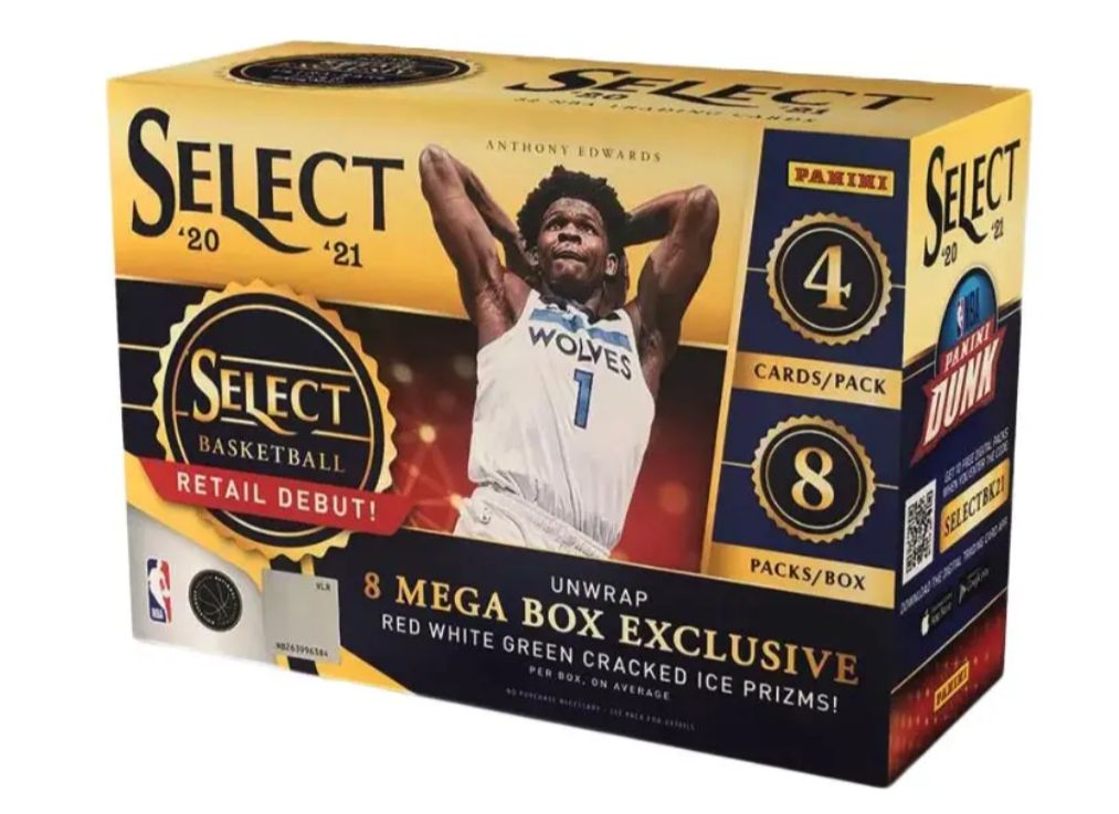 2020-21 Panini Select Basketball  Mega Box (Red, White, Green Cracked Ice Prizms)