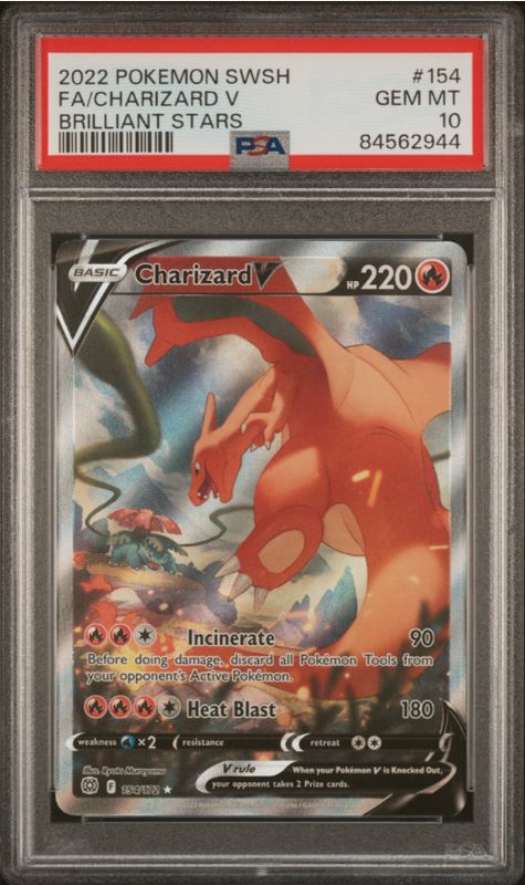 2022 Pokemon SWSH FA? Charizard V Brilliant Stars #154 PSA 10