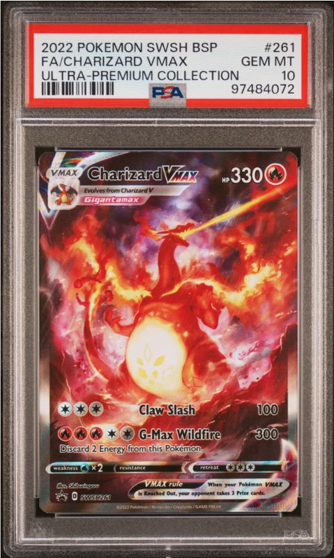 2022 Pokemon SWSH BSP FA/Charizard Vmax Ultra - Premium Collection #261 PSA 10