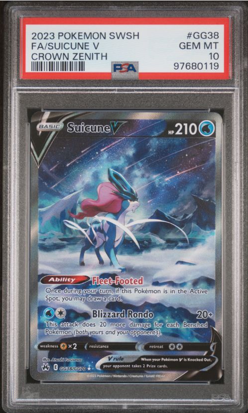 2023 Pokemon SWSH Fa/Suicune V Crown Zenith #GG38 PSA 10
