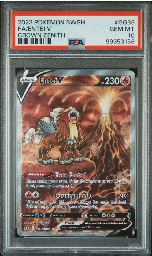 2023 Pokemon SWSH FA/Entei V Crown Zenith #GG36 PSA 10