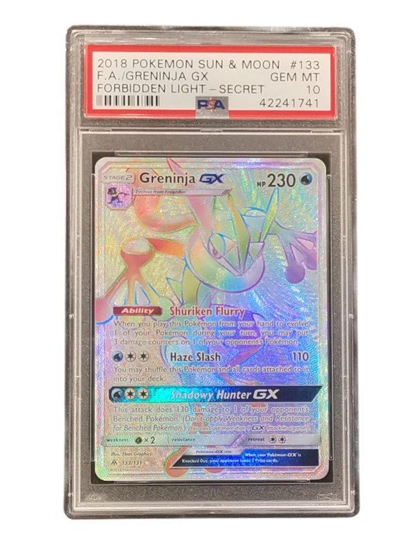 2018 Pokemon Sun &amp; Moon F.A./Greninja GX Forbidden Light - Secret #133 PSA 10