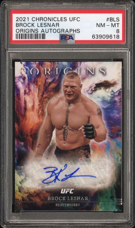 2021 Chronicles UFC Brock Lesnar Origins Autographs #BLS PSA 8