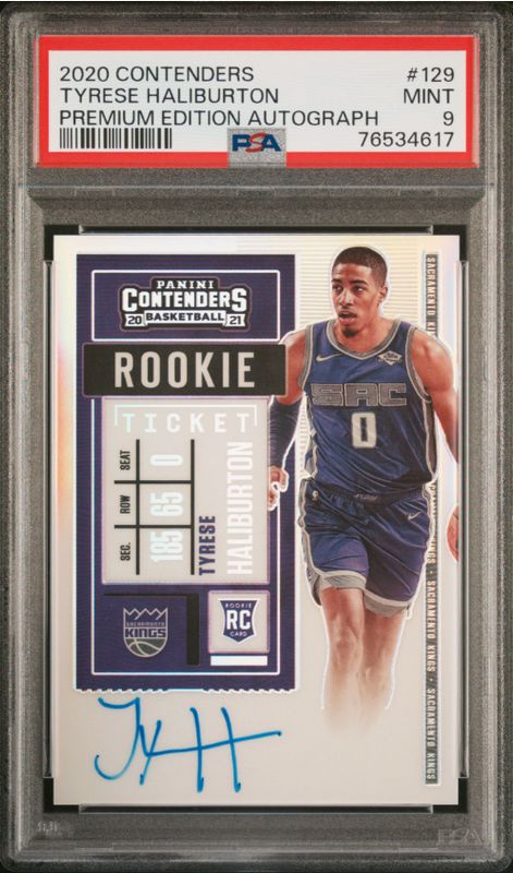 2020 Conteders Tyrese Haliburton Premium Edition Autograph #129 PSA 9