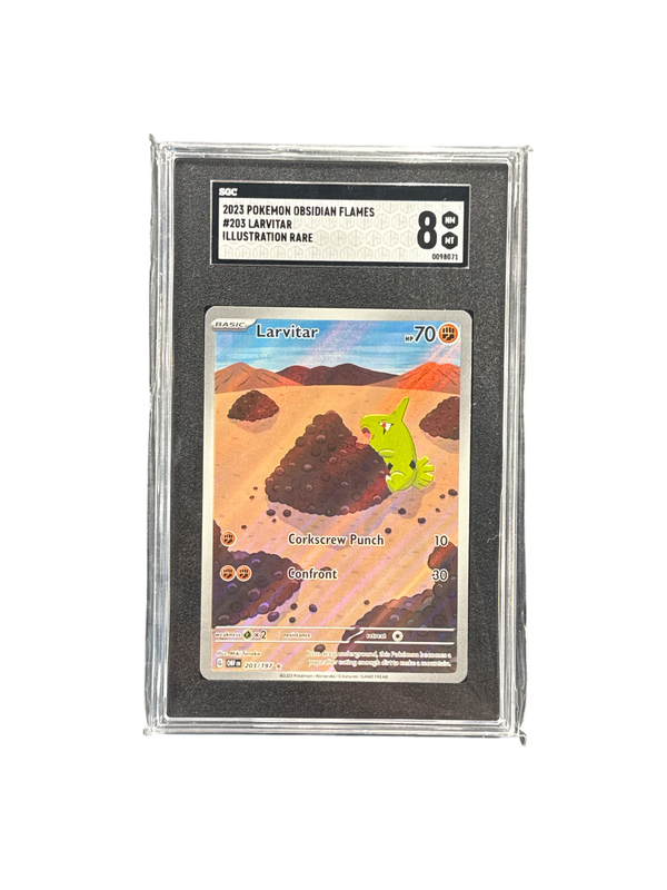 2023 Pokemon Obsidian Flames #203 Larvitar Illustration Rare Mint 8
