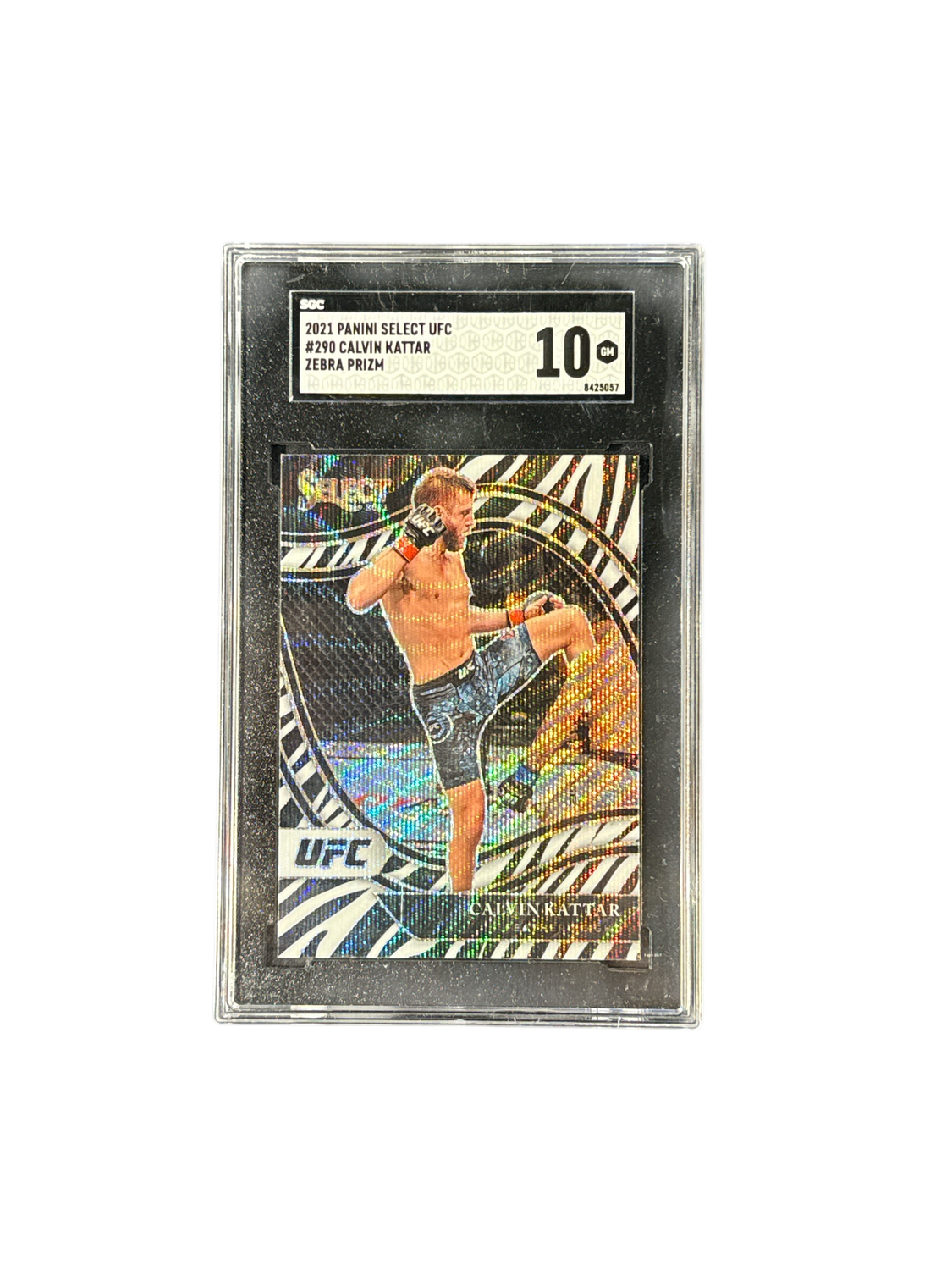 2021 Panini Select UFC #290 Calvin Kattar Zebra Prizm Mint 10